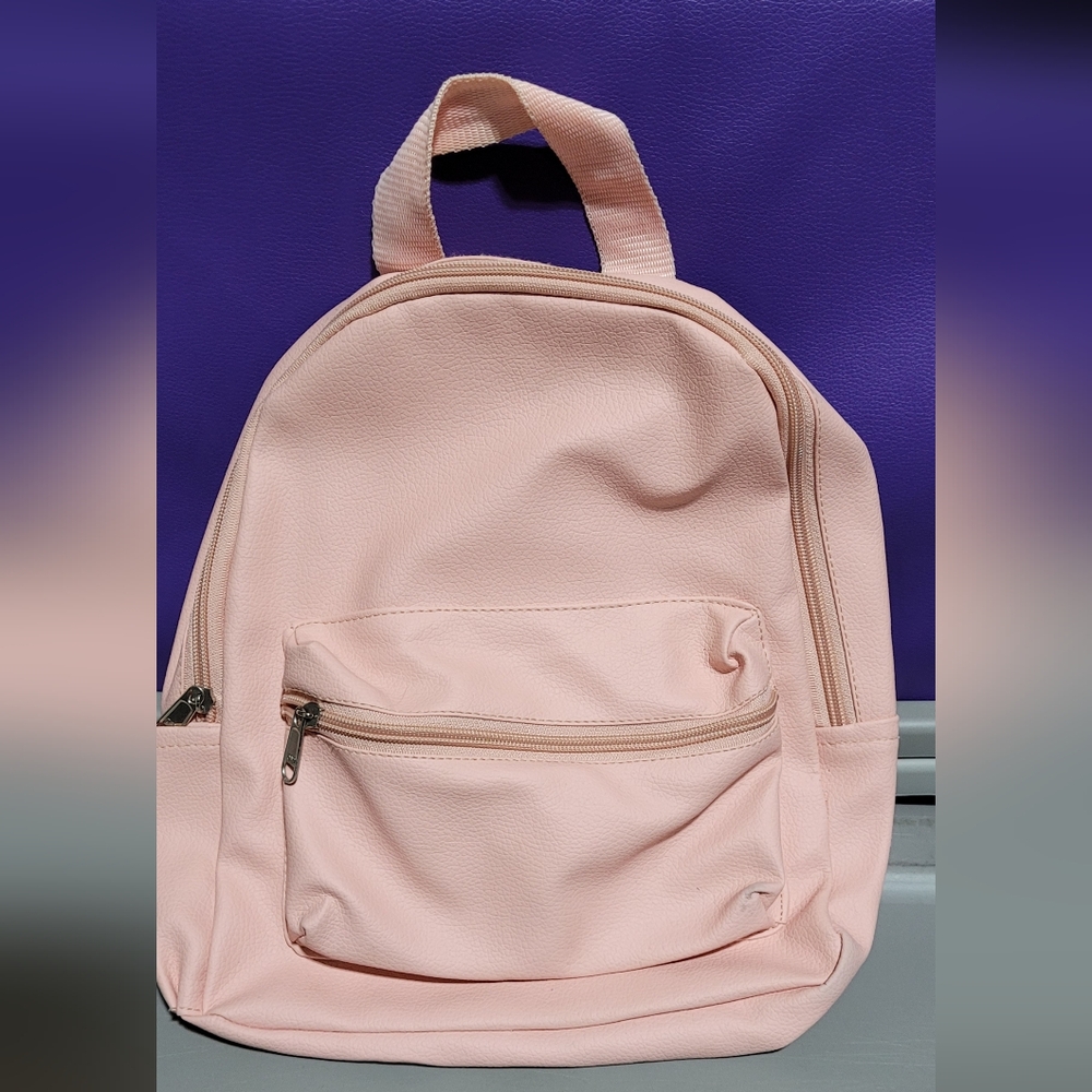 Pink Women's Backpack faux leather